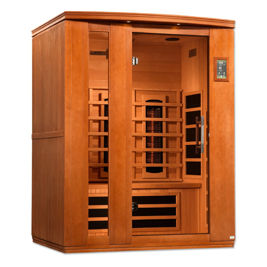 Golden Designs Lugano Edition 3-Person Full Spectrum Infrared Sauna – Canadian Hemlock