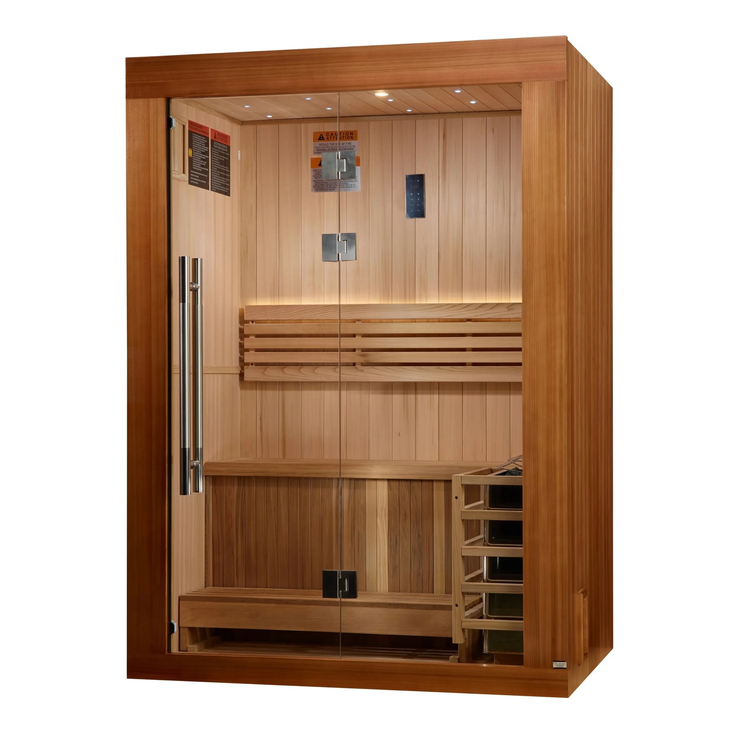Golden Designs Sundsvall Edition 2-Person Traditional Sauna – Canadian Red Cedar Interior and Pacific Premium Clear Cedar Exterior