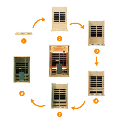 WizziSauna SH02 2-Person Full Spectrum Infrared Sauna (Hemlock)